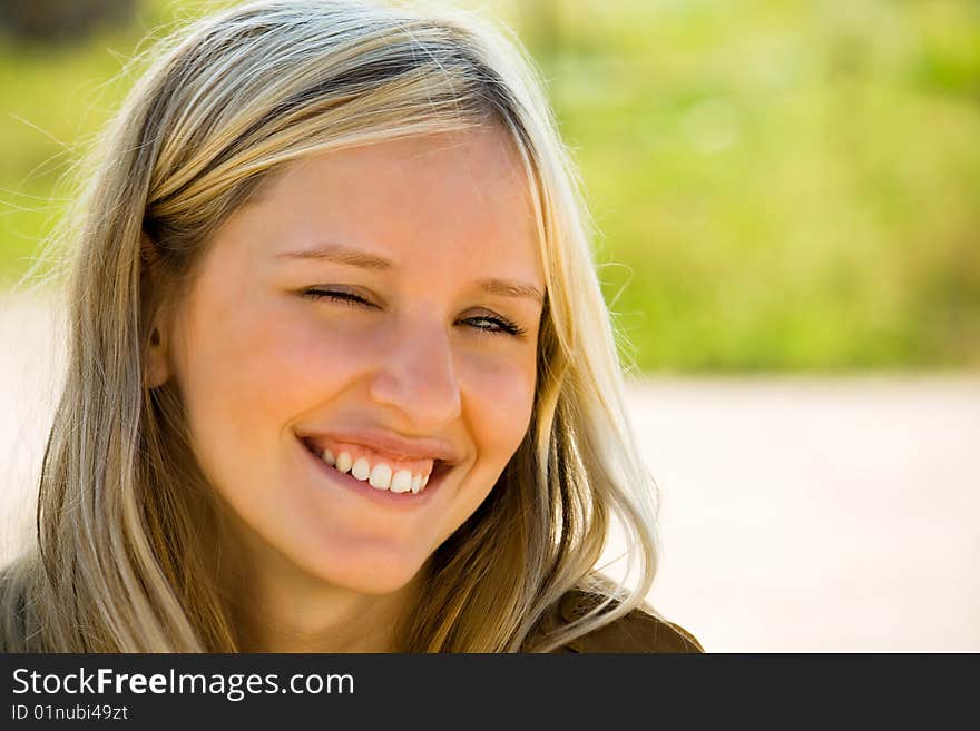 portrait of young blondie girl. portrait of young blondie girl