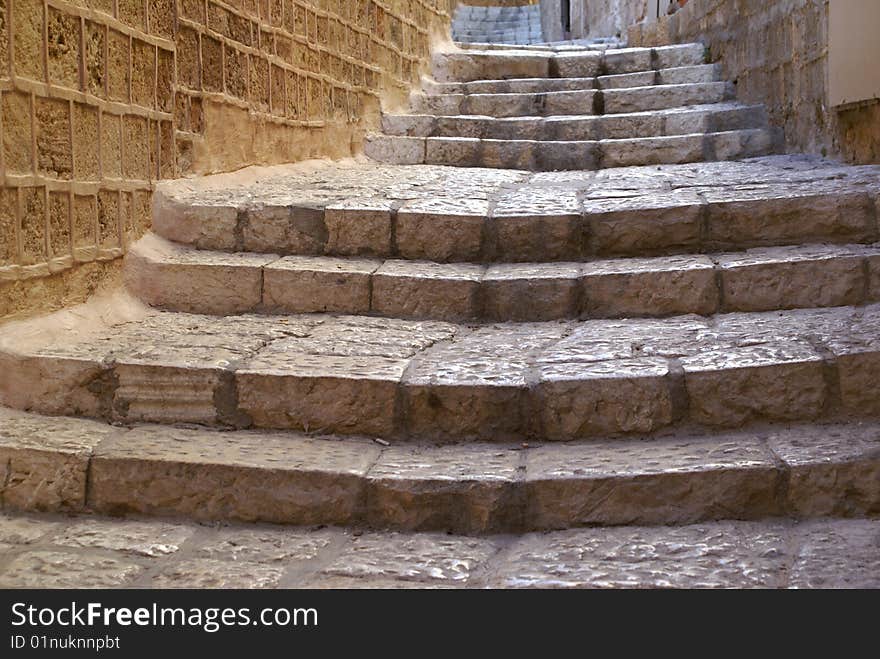 Stone steps in old Jerusalem