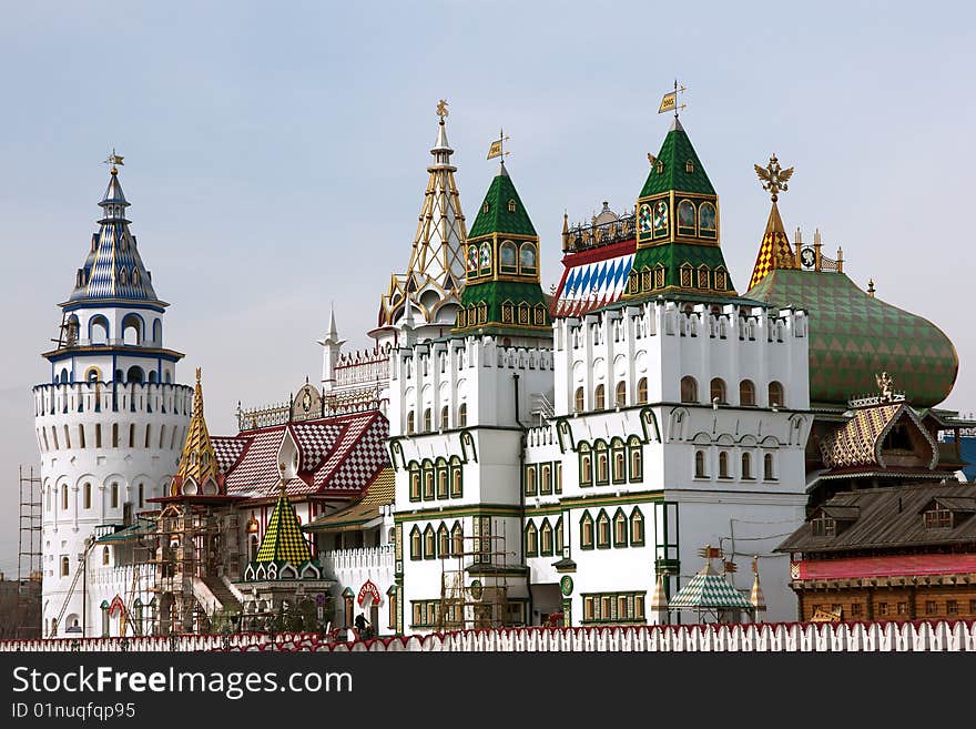 Decorated towers in Kremlin in Izmailovo, Moscow, Russia. Decorated towers in Kremlin in Izmailovo, Moscow, Russia