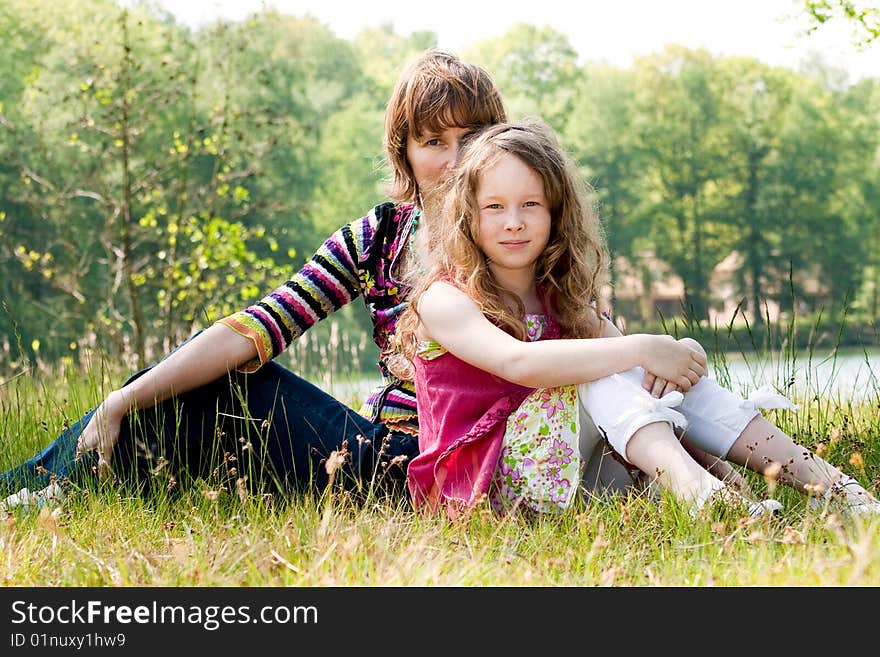 Mother and daughter have a happy time together. Mother and daughter have a happy time together