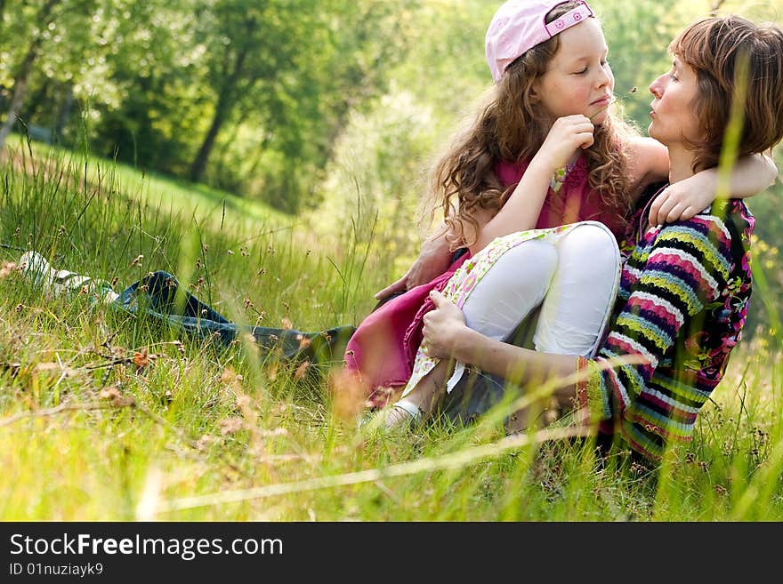 Mother and daughter have a happy time together. Mother and daughter have a happy time together