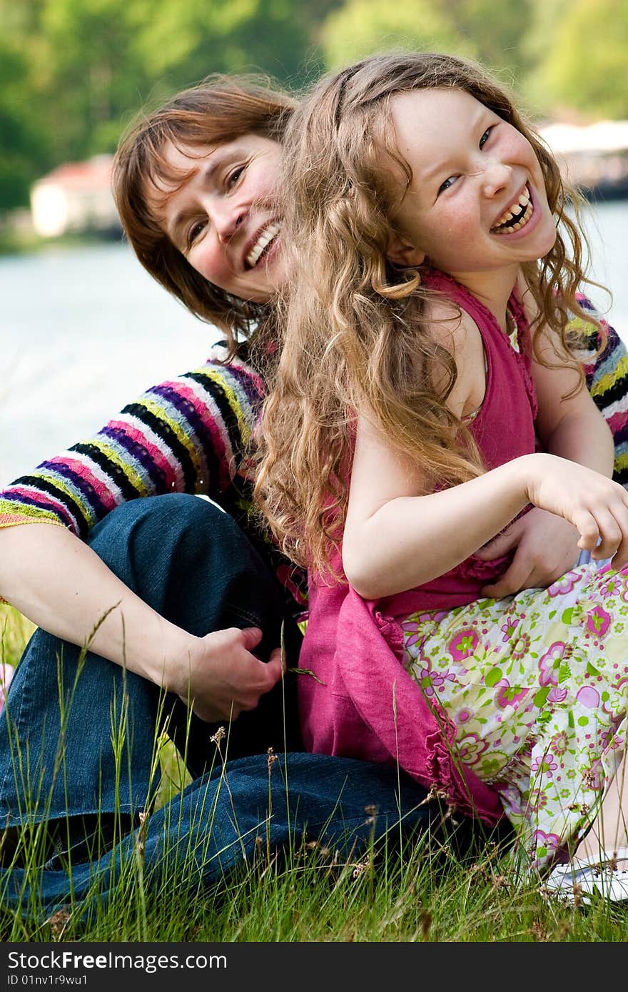 Mother and daughter have a happy time together. Mother and daughter have a happy time together