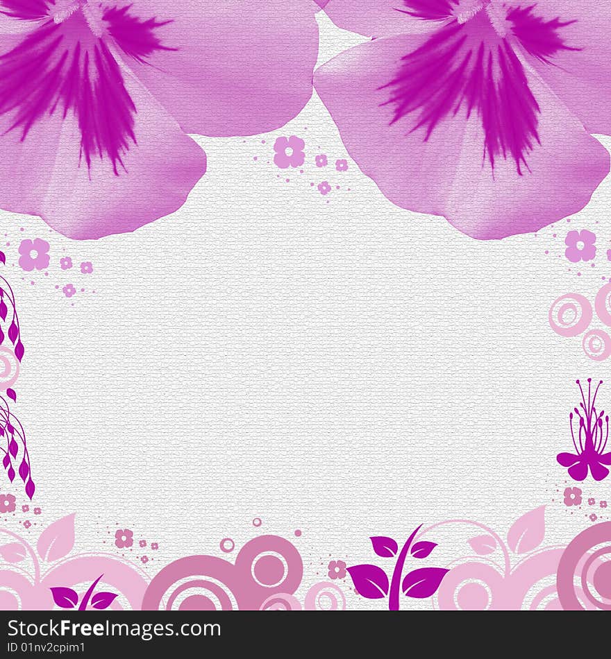 Flowers and floral shapes on white