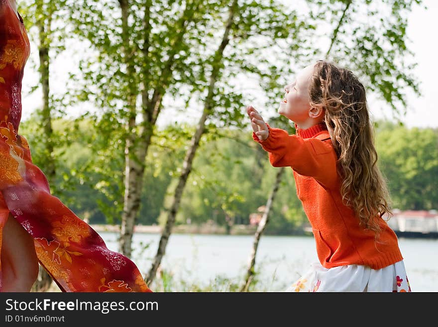 Mother and daughter have a happy time together. Mother and daughter have a happy time together