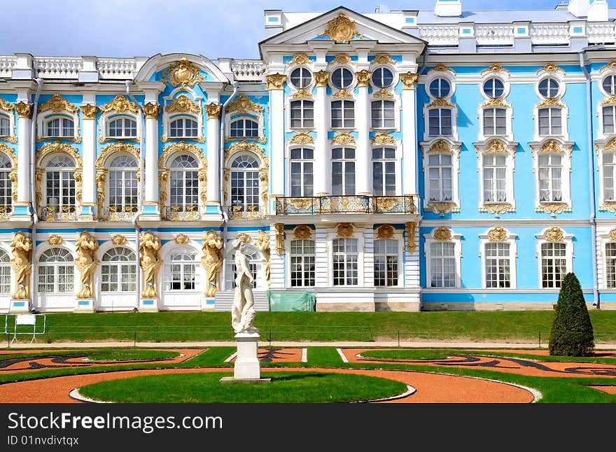 The Catherine Palace in Tsarskoye Selo, Russia