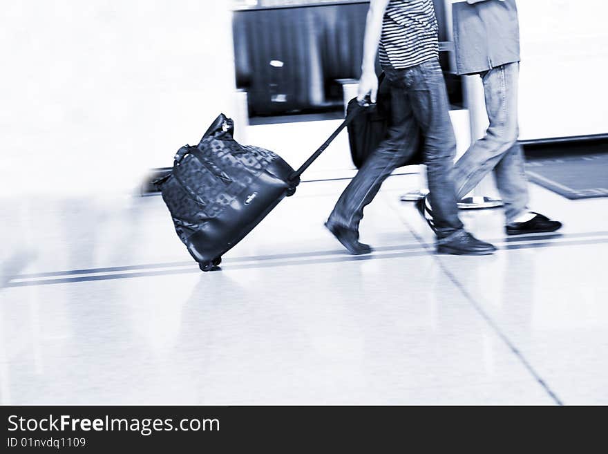 Bags at the airport, motion blur