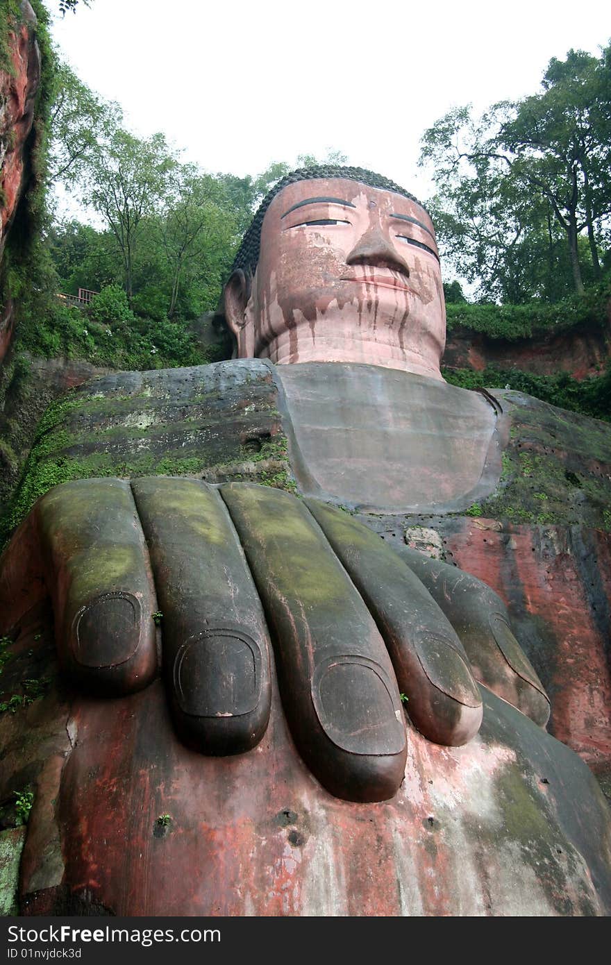 Close up of the giant buddha at Leshan in Sichuan, China. Close up of the giant buddha at Leshan in Sichuan, China