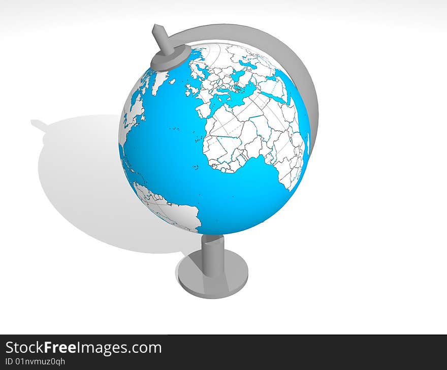 3D Blue globe