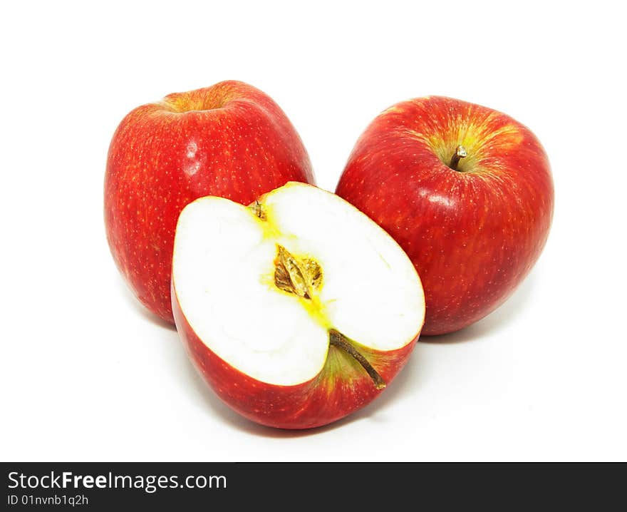 Fresh apples isolated on a white