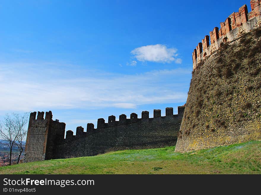 Wall of the medieval lock.