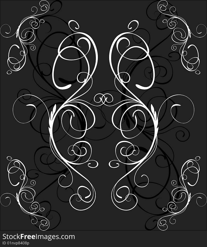 Design elements on dark background (vector). Design elements on dark background (vector)