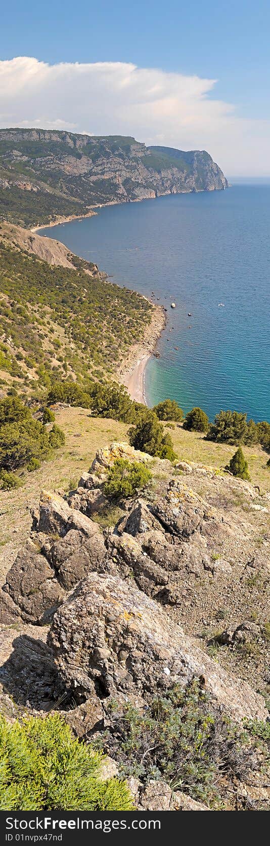 Panorama of the mountains and epidemic deathes of the south coast of Krimea. Panorama of the mountains and epidemic deathes of the south coast of Krimea