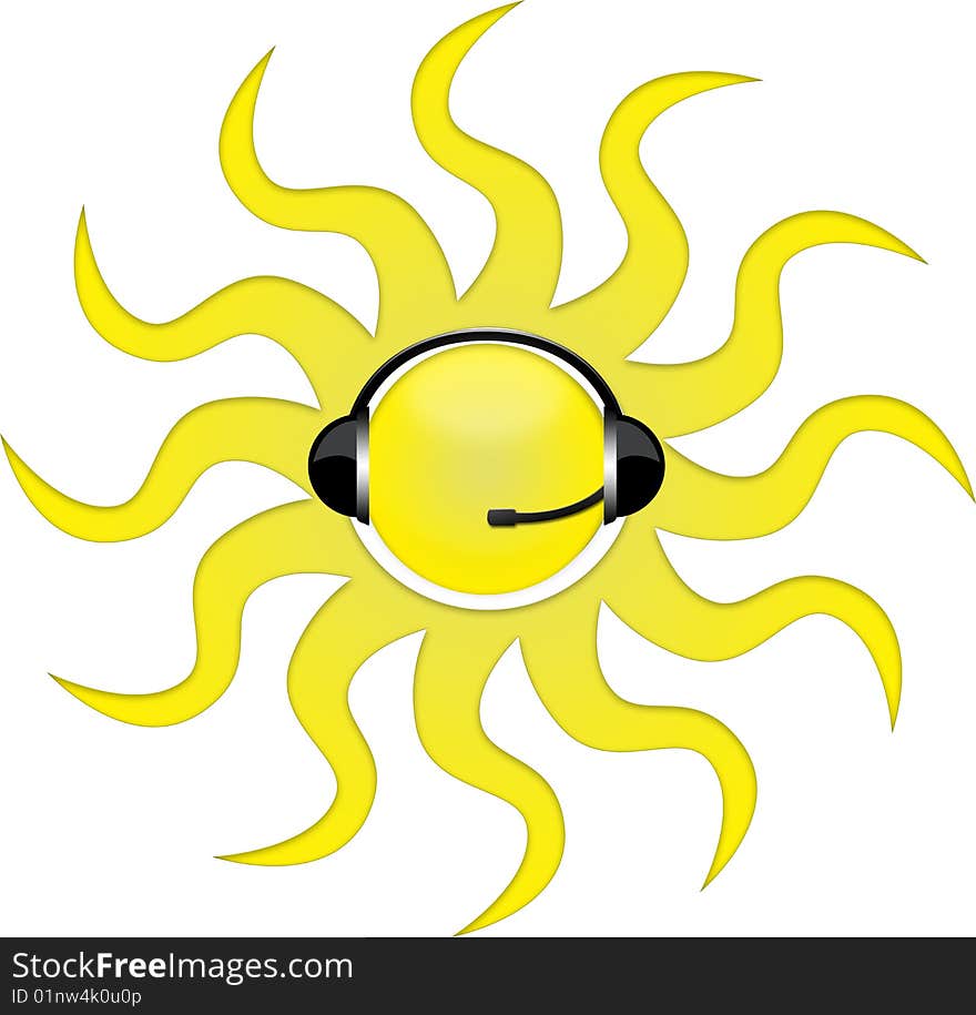 Sun headphone sign call to summer