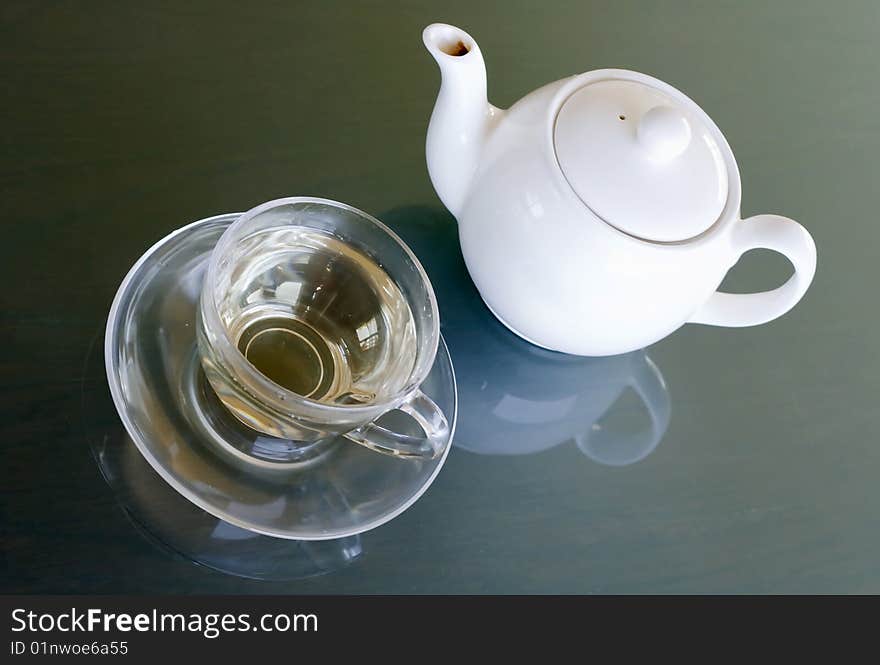 White Tea in transparent cup