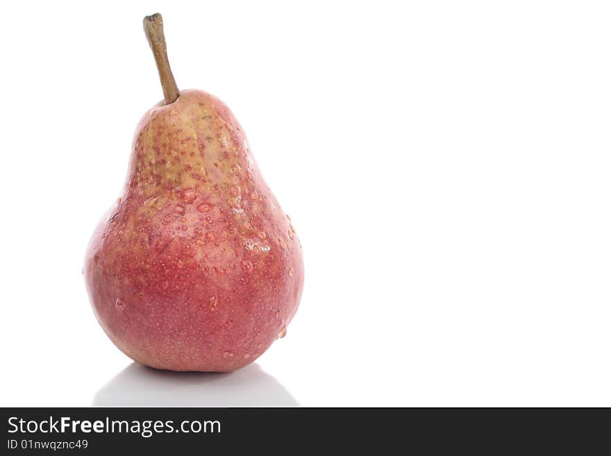 Pear closeup over white