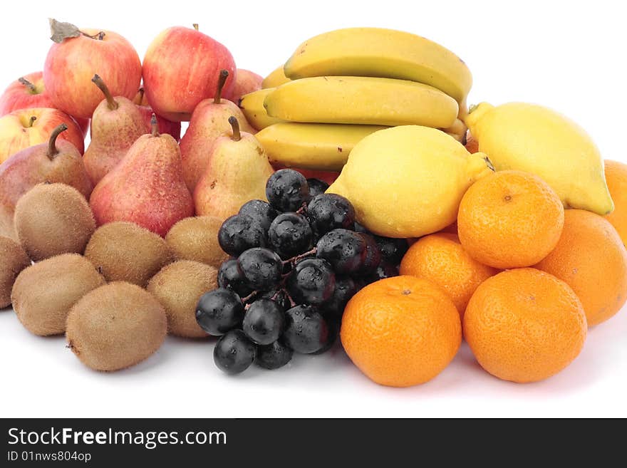 Fruit selection over white