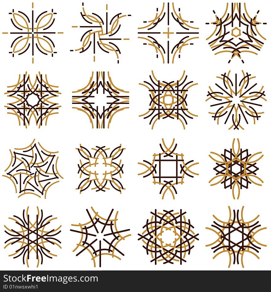 Many decorative elements, vector illustration