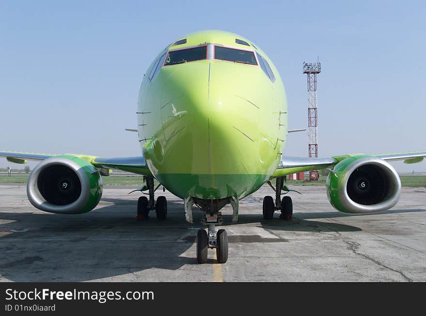 Plane parked at the airport. Plane parked at the airport