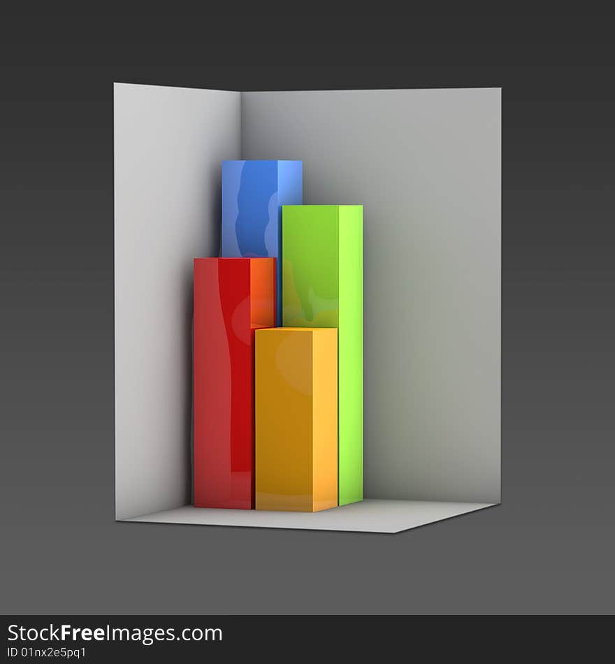 Diagram box shape multi-colored