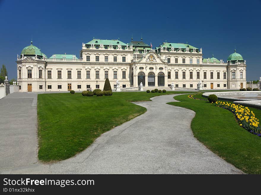 Front view on the summer royal residence of Gabsburg's - Belveder palace