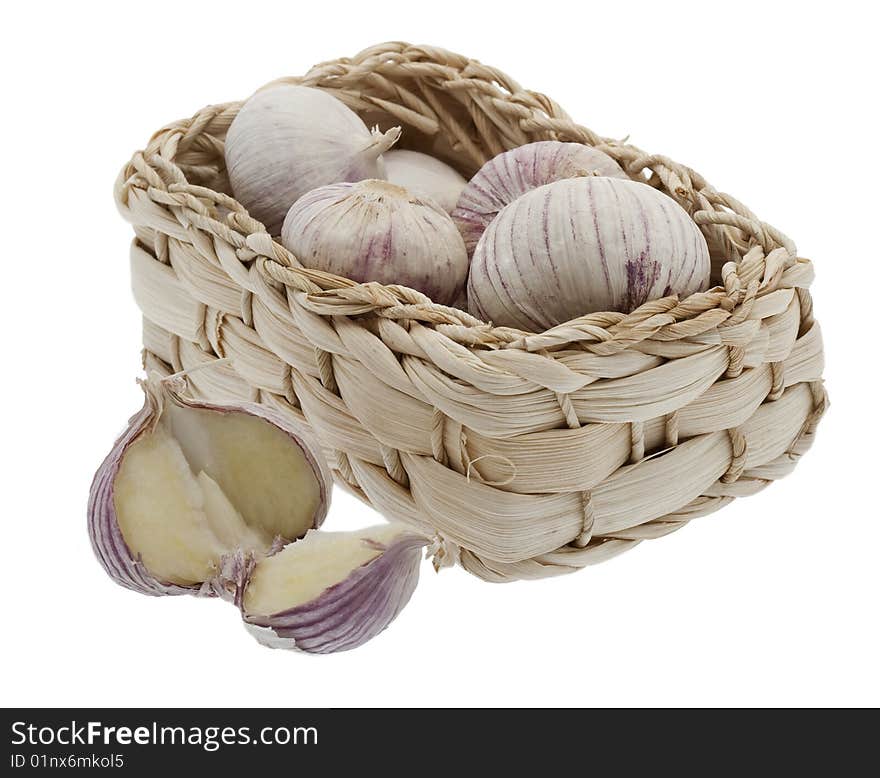 Garlic in little basket