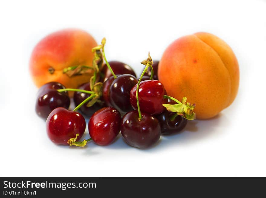 Some fruits of summer on a white background