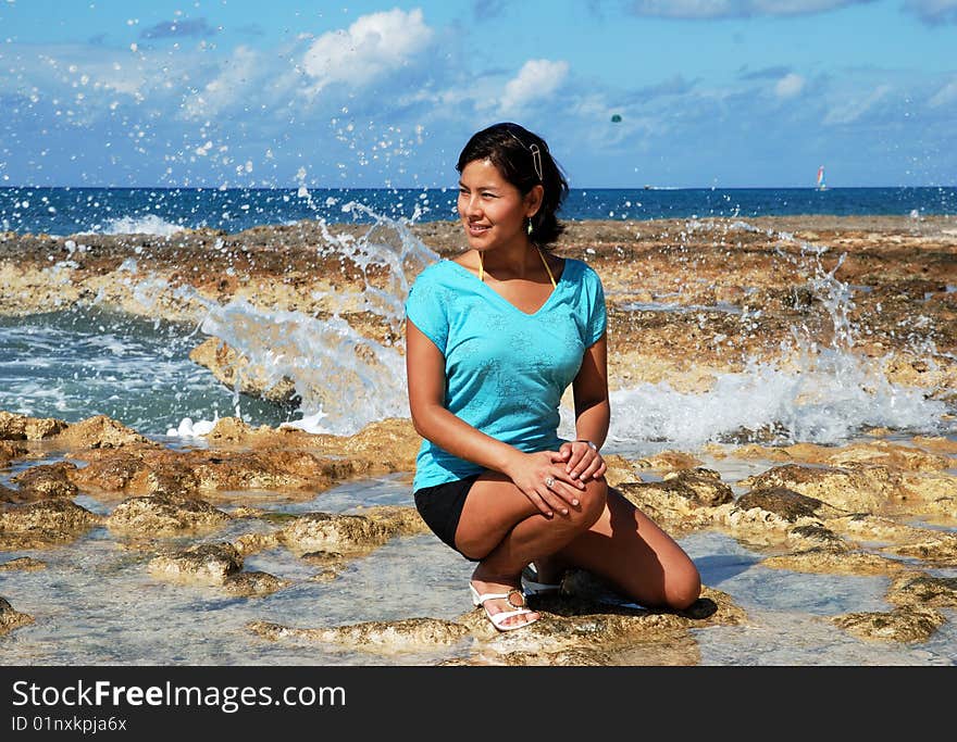 The Girl With Water Splashes