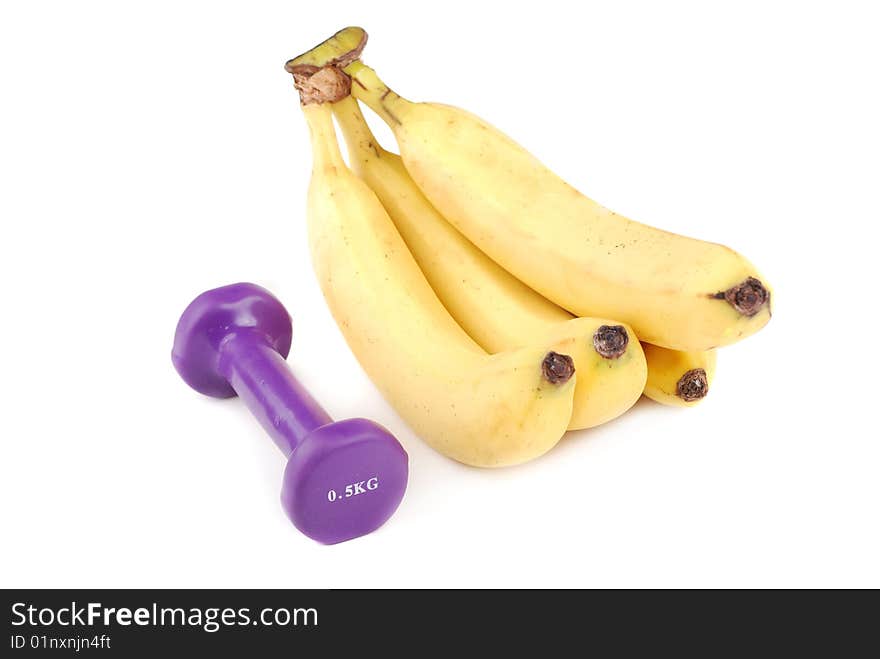 Banana and dumbbells