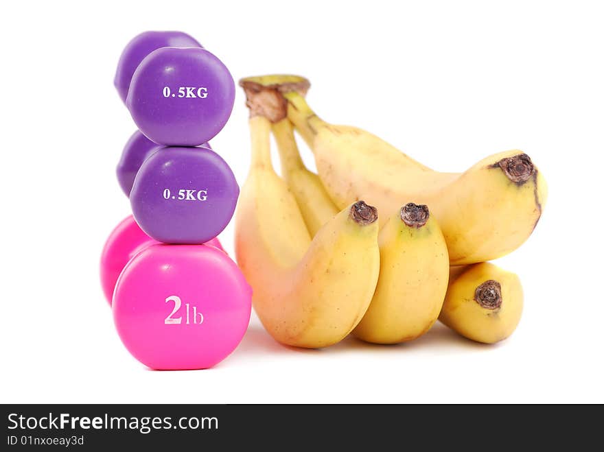 Banana and dumbbells