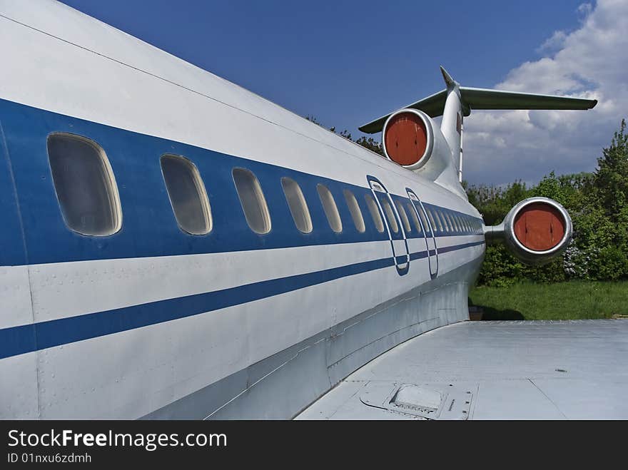 Jet airplane ready to board