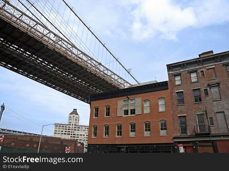 Building and a bridge  in Brooklyn NYC