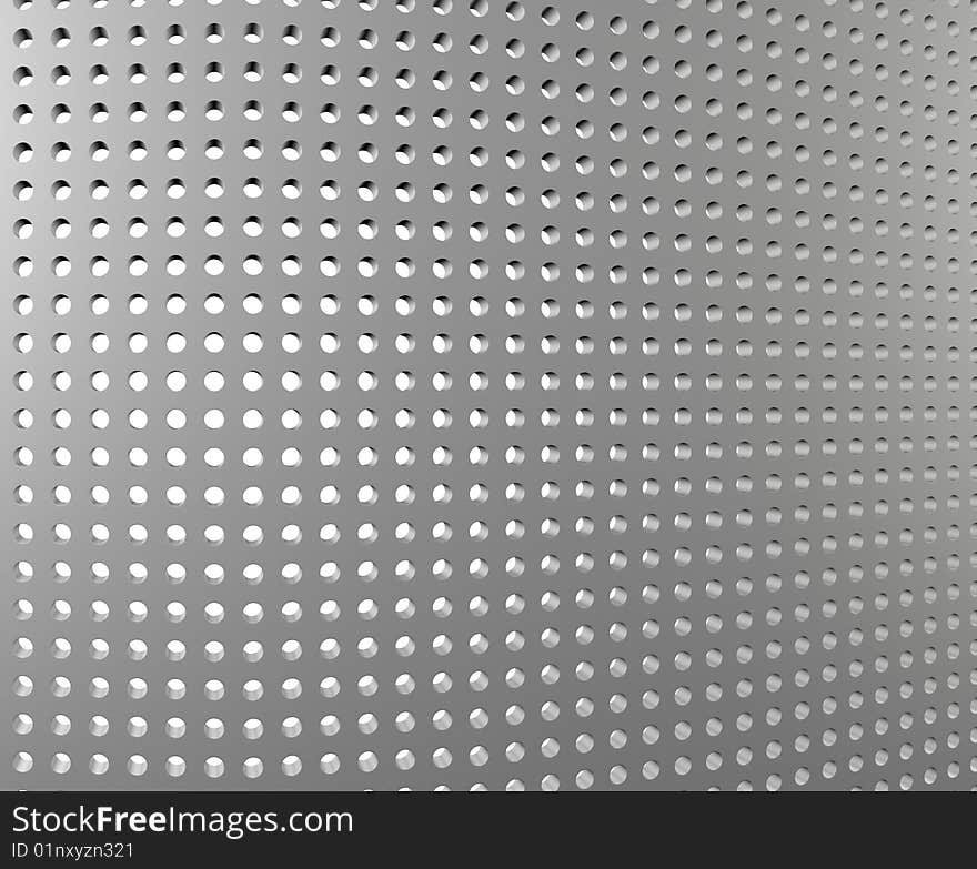 A perforated metal surface and abstract light. A perforated metal surface and abstract light