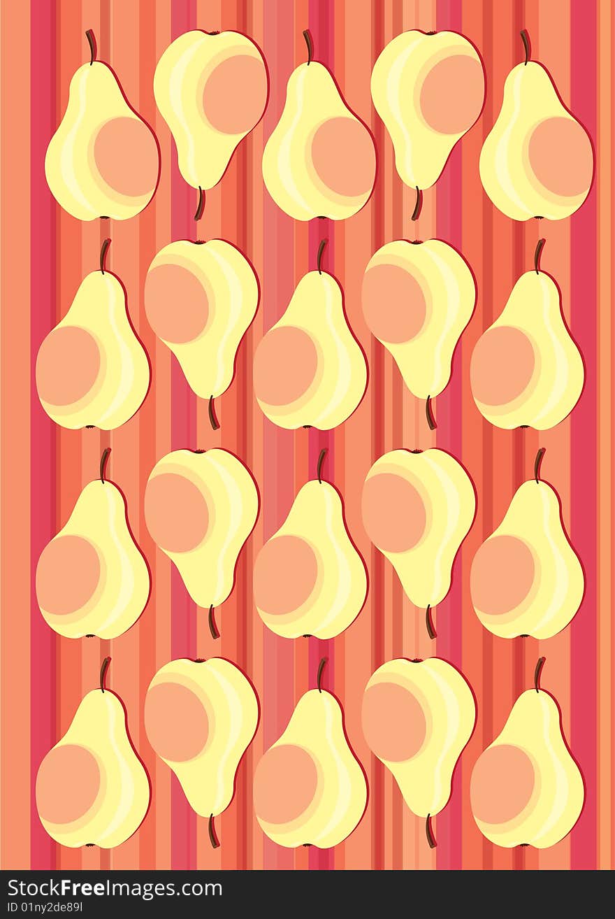 Retro Background With Pears