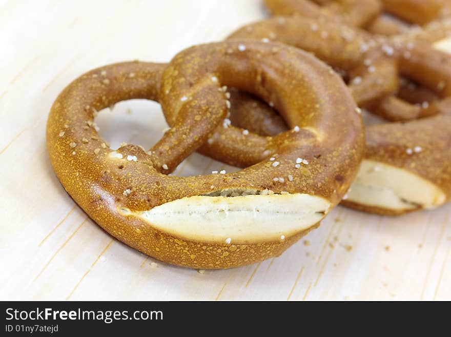 Fresh pretzel isolated on white