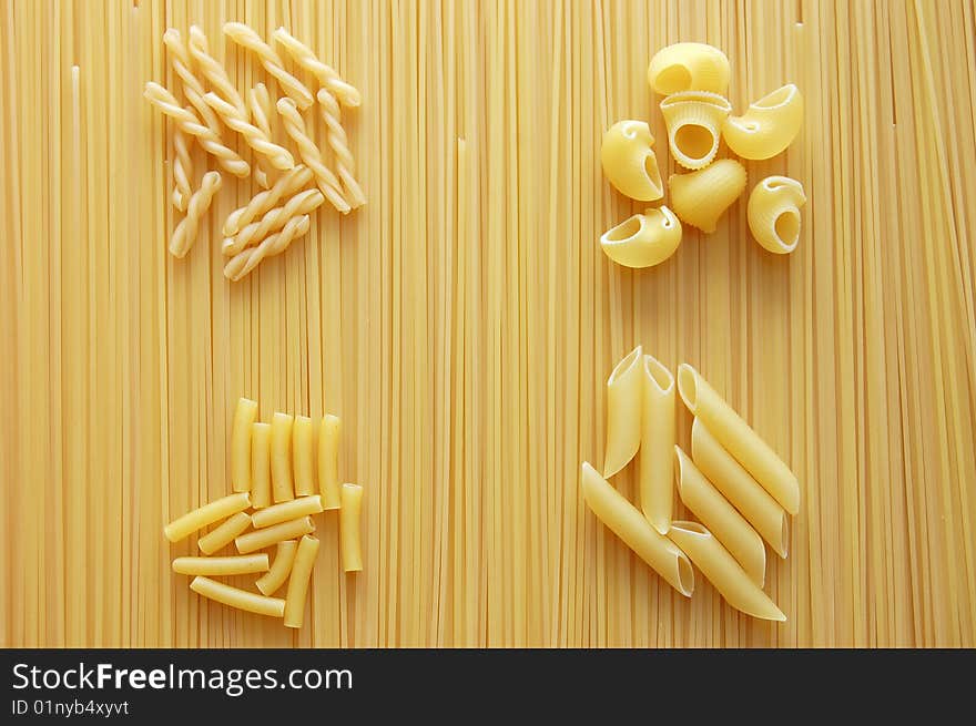 Four Different Kinds Of Italian Pasta