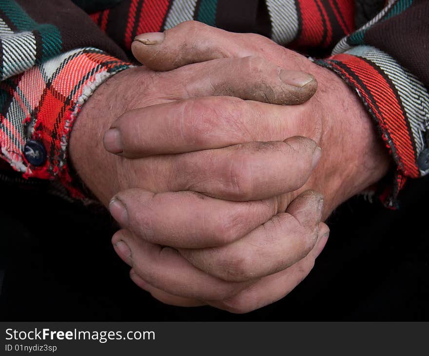 Labour hands of the old person аbstract gesture