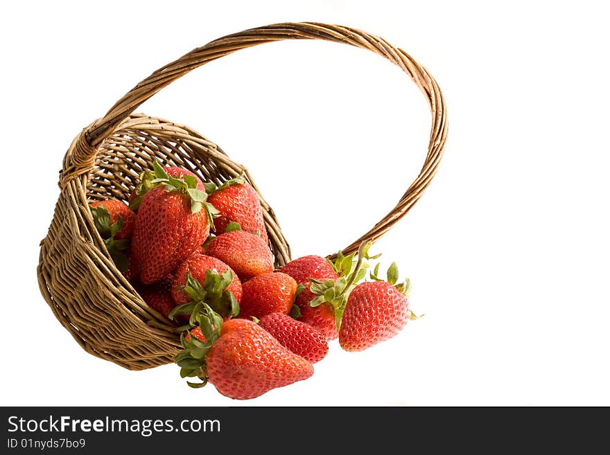 Red strawberries in the basket. Red strawberries in the basket