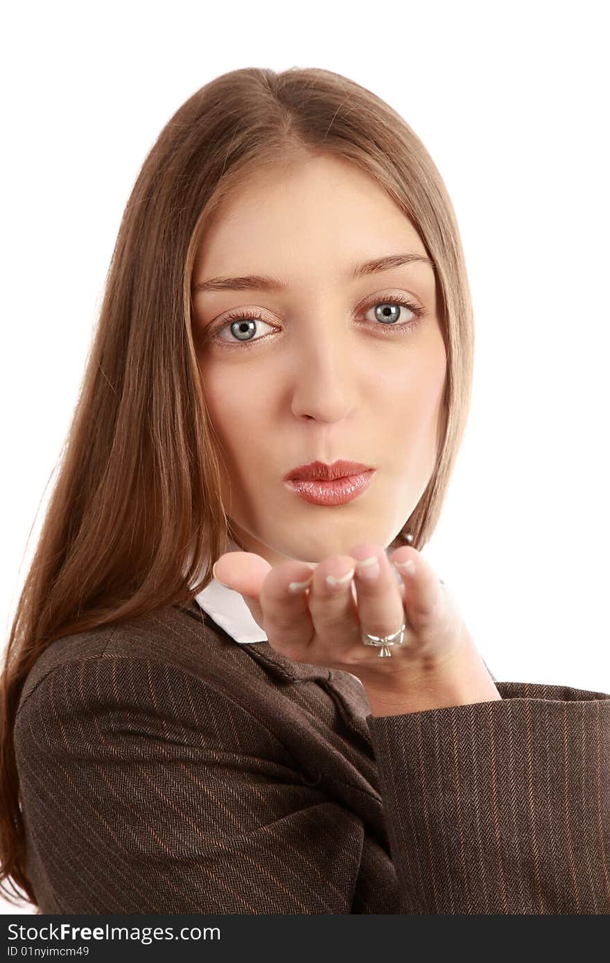 Beautiful Business Woman isolated on pure white background. Beautiful Business Woman isolated on pure white background