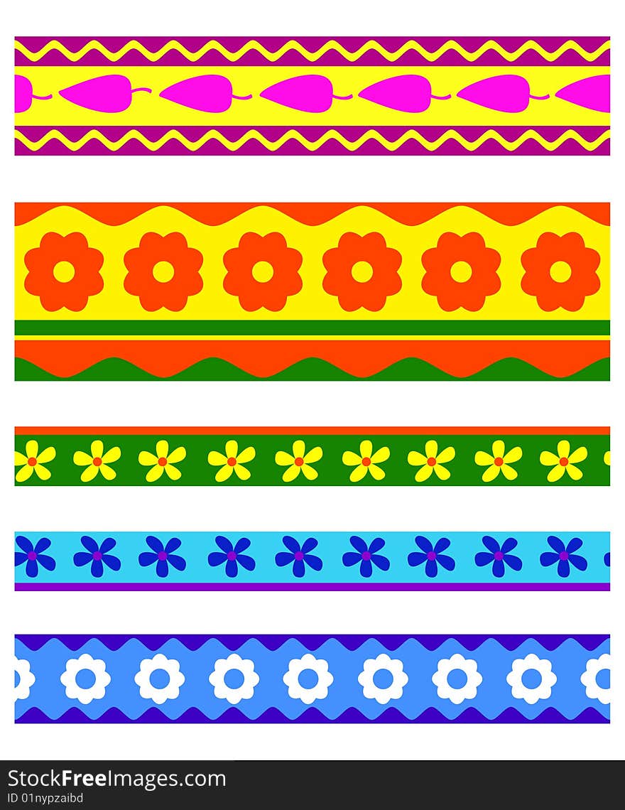 Set of pattern ribbon background diferent color