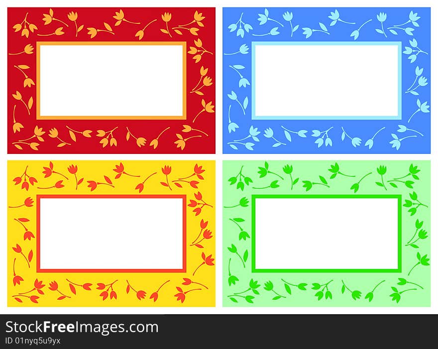 Floral pattern frames with place for text or picture