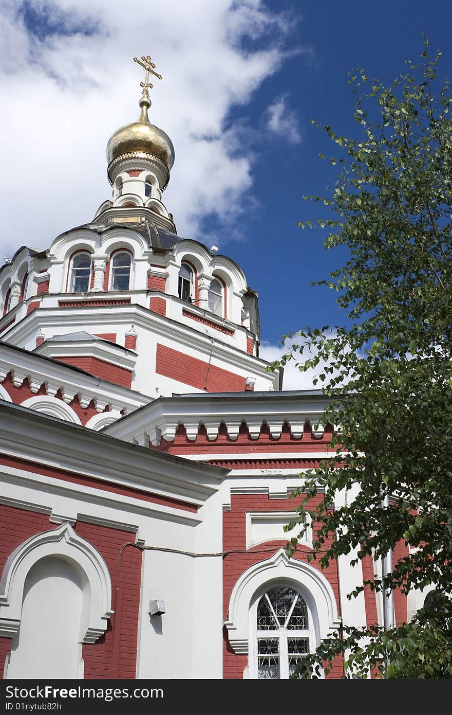 The Church of St. Barbara in Kazan (Tatarstan, the Russian Federation) arose at the end of the 18th century. Designed in classical style, the main temple was disassembled and replaced with a new one built in tradition of Russian baroque by the project of the diocesan architect Fyodor Malinovsky. It was constructed from 1901 to 1907.  . The Church of St. Barbara in Kazan (Tatarstan, the Russian Federation) arose at the end of the 18th century. Designed in classical style, the main temple was disassembled and replaced with a new one built in tradition of Russian baroque by the project of the diocesan architect Fyodor Malinovsky. It was constructed from 1901 to 1907.