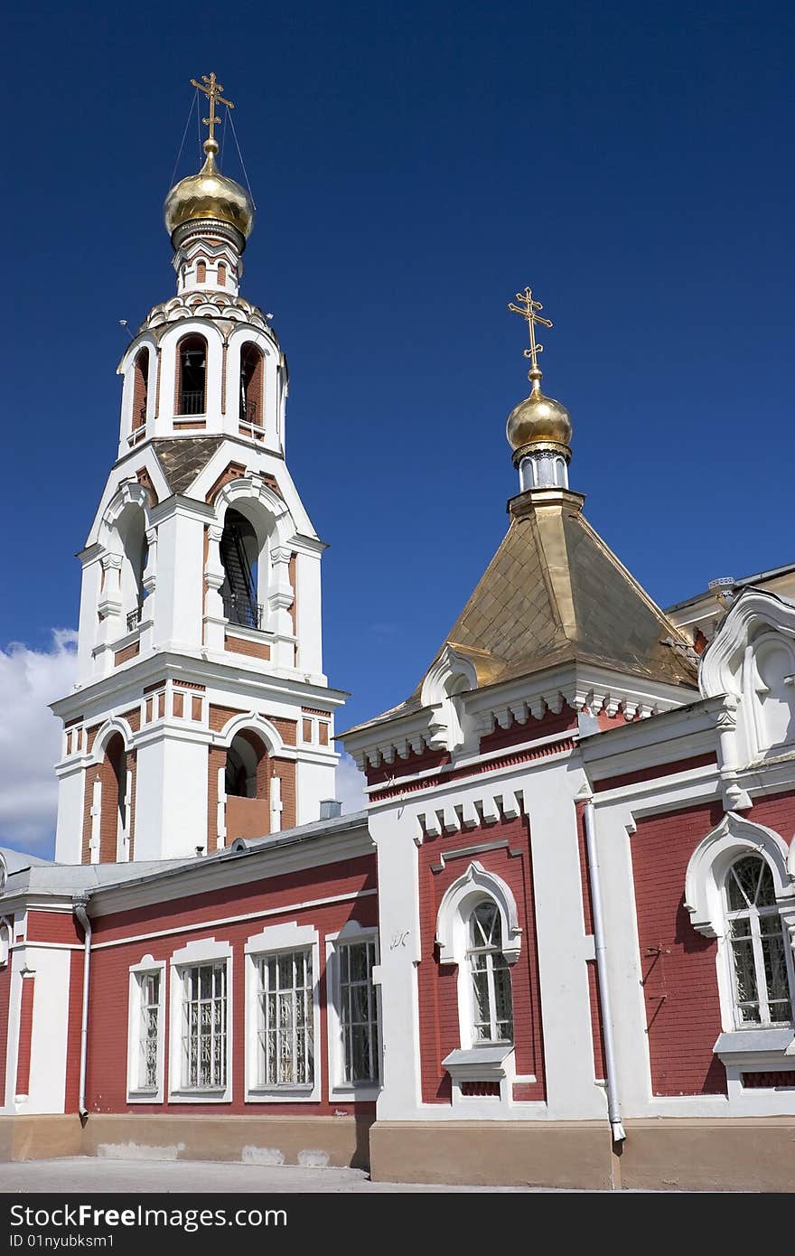 The Church of St. Barbara in Kazan (Tatarstan, the Russian Federation) arose at the end of the 18th century. Designed in classical style, the main temple was disassembled and replaced with a new one built in tradition of Russian baroque by the project of the diocesan architect Fyodor Malinovsky. It was constructed from 1901 to 1907. The Church of St. Barbara in Kazan (Tatarstan, the Russian Federation) arose at the end of the 18th century. Designed in classical style, the main temple was disassembled and replaced with a new one built in tradition of Russian baroque by the project of the diocesan architect Fyodor Malinovsky. It was constructed from 1901 to 1907.