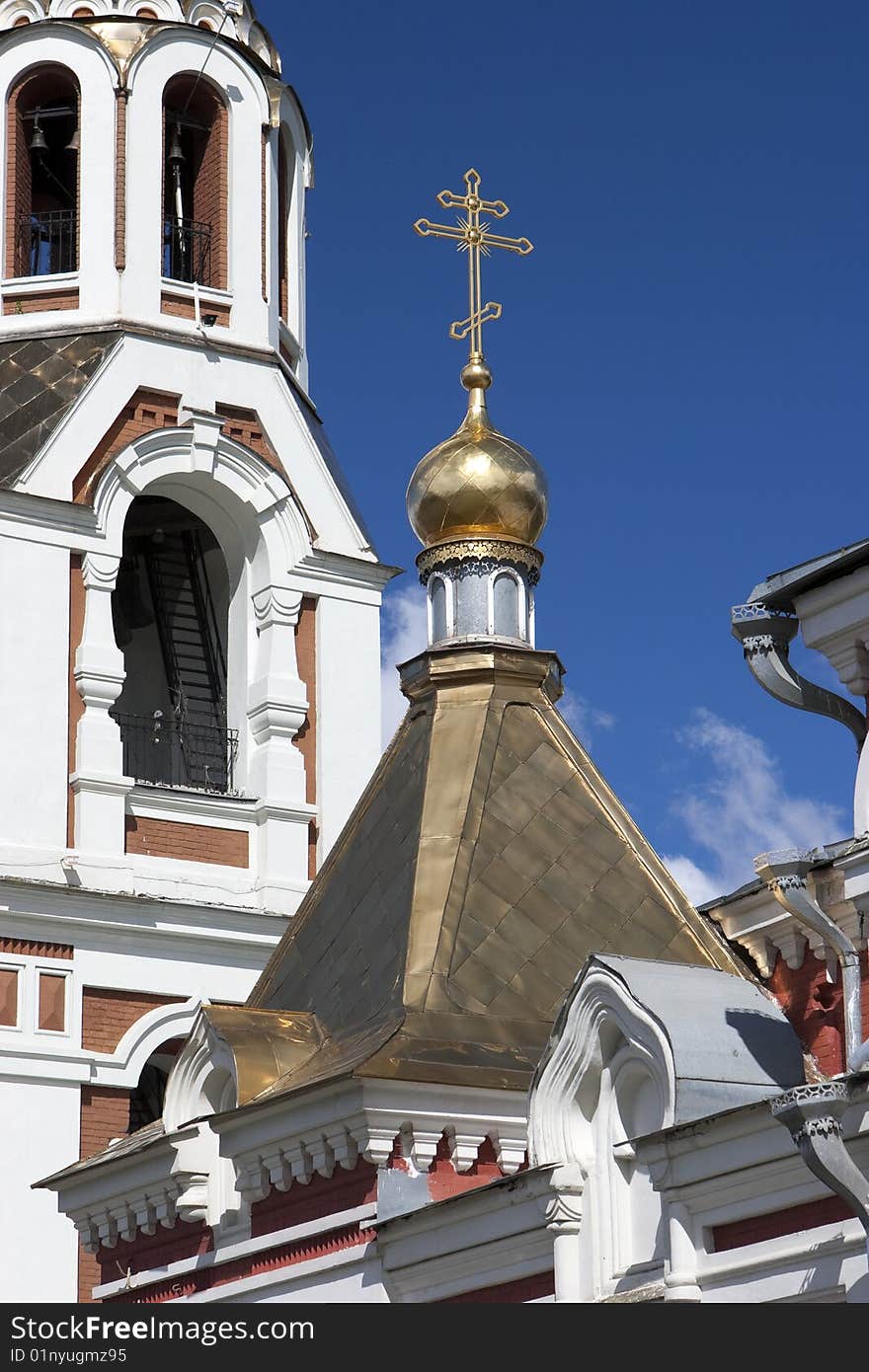 The Church of St. Barbara in Kazan (Tatarstan, the Russian Federation) arose at the end of the 18th century. Designed in classical style, the main temple was disassembled and replaced with a new one built in tradition of Russian baroque by the project of the diocesan architect Fyodor Malinovsky. It was constructed from 1901 to 1907.  . The Church of St. Barbara in Kazan (Tatarstan, the Russian Federation) arose at the end of the 18th century. Designed in classical style, the main temple was disassembled and replaced with a new one built in tradition of Russian baroque by the project of the diocesan architect Fyodor Malinovsky. It was constructed from 1901 to 1907.