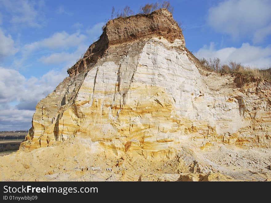 Sand open-cast mine summer day. Sand open-cast mine summer day