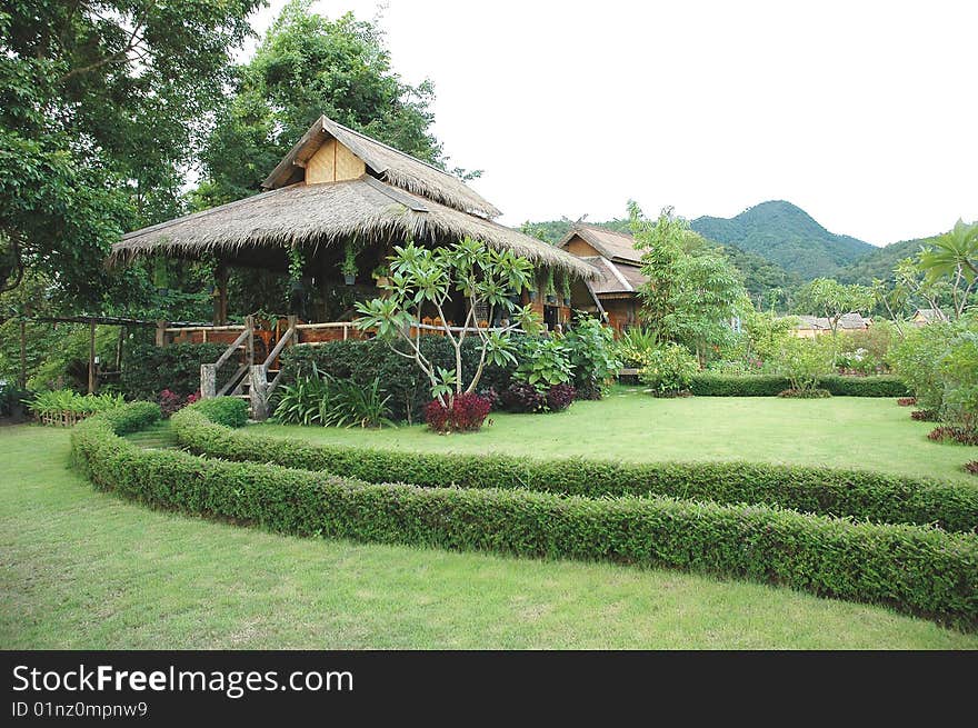 View of guesthouse resort in Pai, Thailand. View of guesthouse resort in Pai, Thailand.