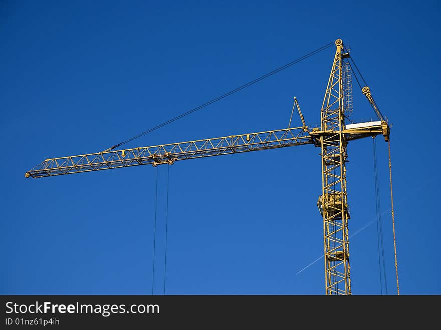 Crane at work on building