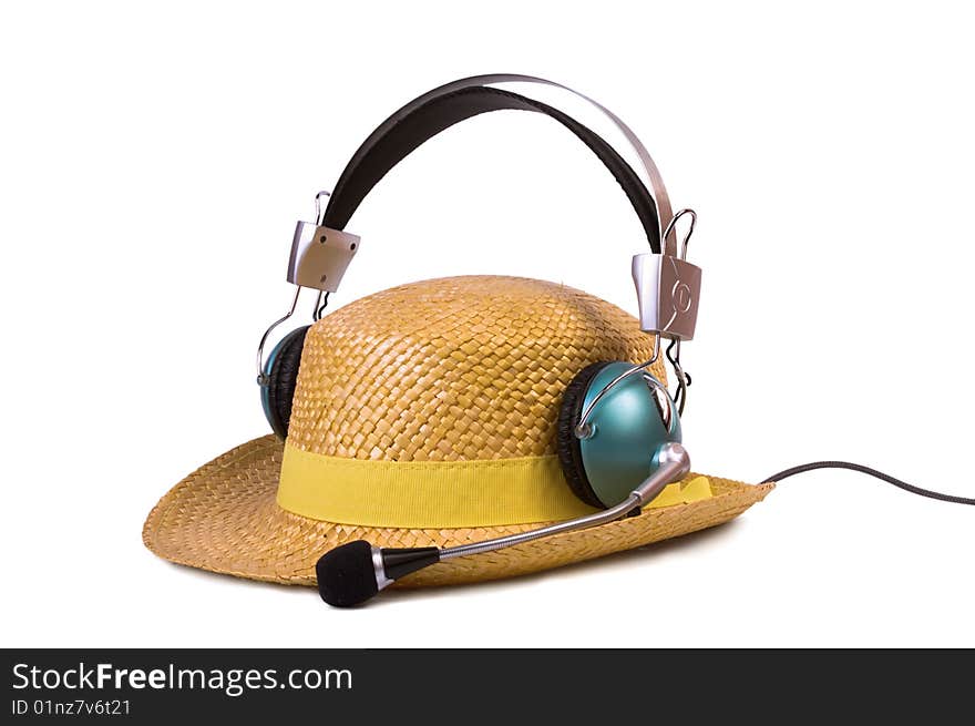 Music lover in straw hat