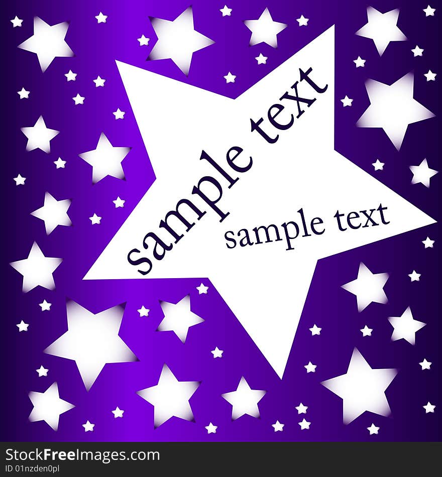 Starry night banner on violet background. Starry night banner on violet background