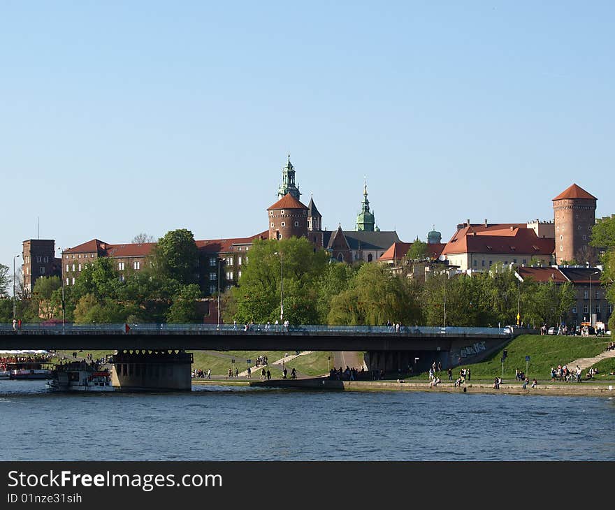 Wawel is an outcrop on the left bank of the Vistula River in Kraków, Poland. This is a place of great significance for the Polish people. The Royal Castle with an armoury and the Cathedral are situated on the hill. Polish Royalty and many distinguished Poles are interred in the Wawel Cathedral. Royal coronations took place there also. Wawel is an outcrop on the left bank of the Vistula River in Kraków, Poland. This is a place of great significance for the Polish people. The Royal Castle with an armoury and the Cathedral are situated on the hill. Polish Royalty and many distinguished Poles are interred in the Wawel Cathedral. Royal coronations took place there also.