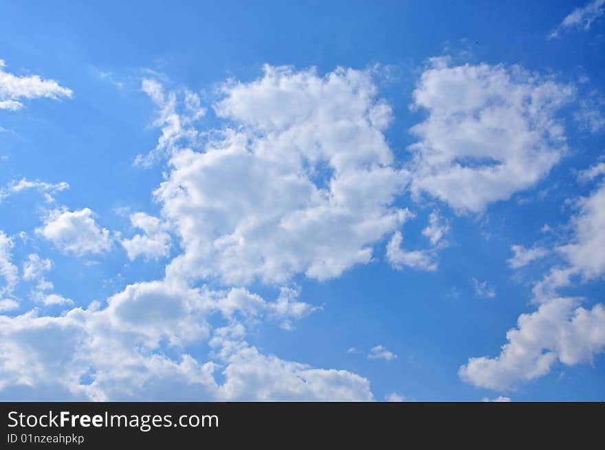 White clouds over the perfect blue sky